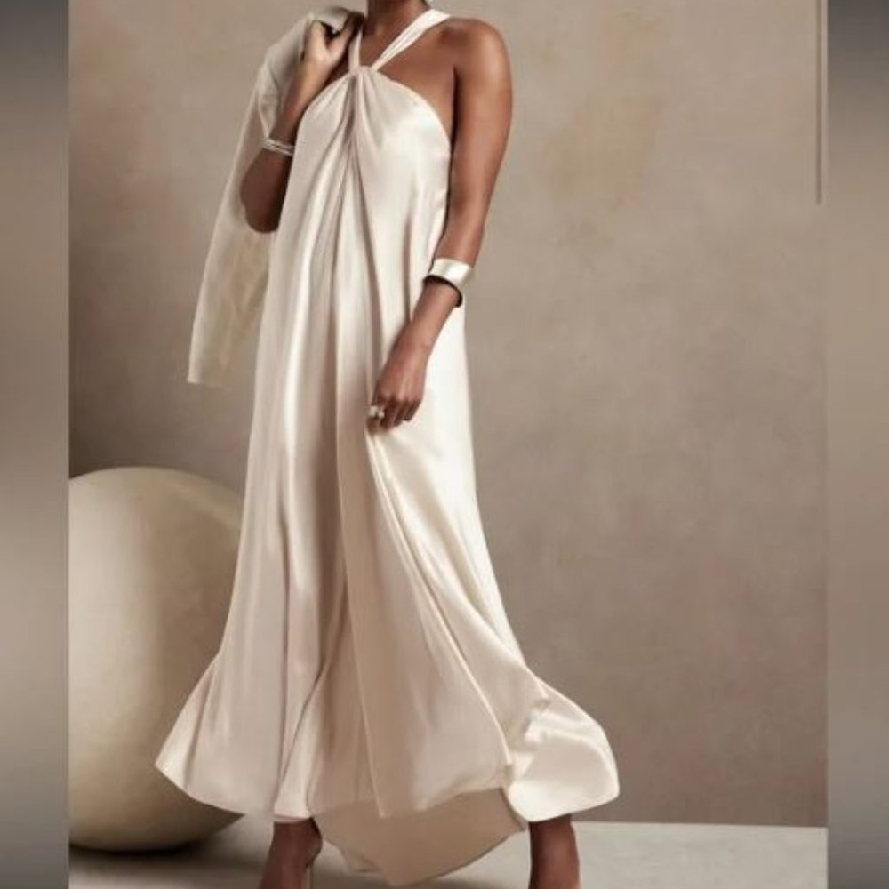 Banana Republic Ivory Belay Silk Dress
